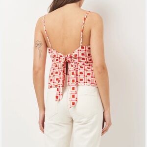 Zara pink, red and white cotton crop top